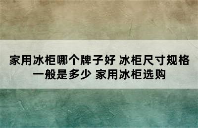 家用冰柜哪个牌子好 冰柜尺寸规格一般是多少 家用冰柜选购